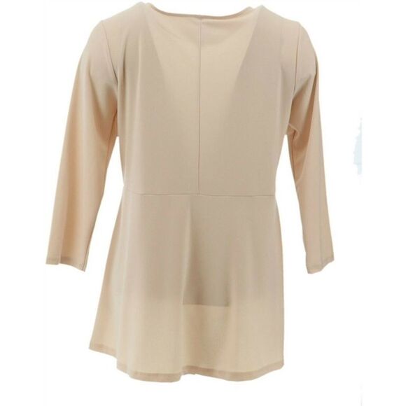 Linea Louis Dell'Olio Moss Crepe Peplum Detail Top - Picture 4 of 5